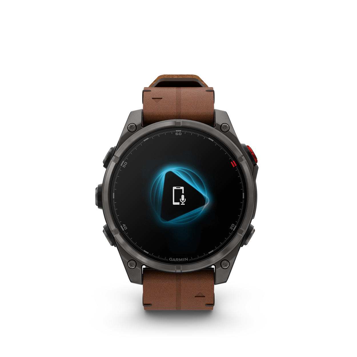 Fenix8Pro_47mm_Carbon_Leather_Front_0011_F8_Pro_voice_assistant_still