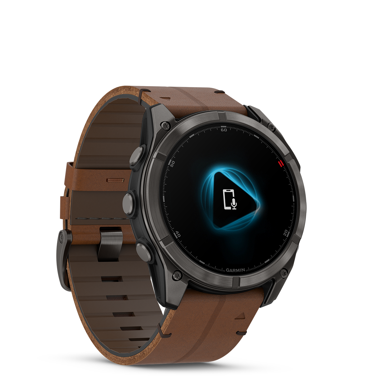 Fenix8Pro_51mm_Carbon_Leather_Front-right_0011_F8_Pro_voice_assistant_still
