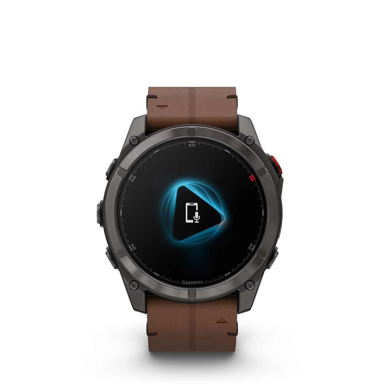 Fenix8Pro_51mm_Carbon_Leather_Front_0011_F8_Pro_voice_assistant_still