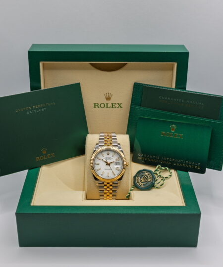 Rolex Datejust 41 gull og stål ref. 126333 - hvit skive - kjøpt 2025